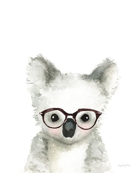 Koala in Glasses, Mercedes Lopez Charro by Wild Apple