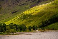 Sheepfold on a lake in the Lake District UK