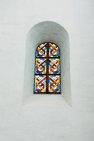 Kerk raam voor aan de muur