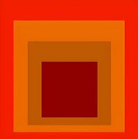 Josef Albers - Hommage à la place, rouge orange, marron . Haute résolution