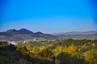 Obanos (Navarre) in the distance with the church tower