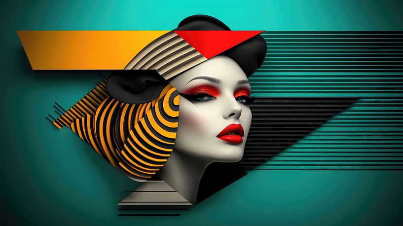 Futuristische Eleganz im Wechselspiel der Geometrie von Klaus Tesching - Art-AI