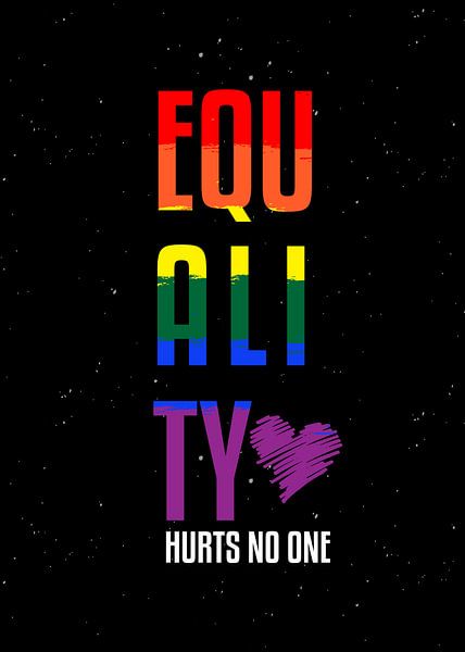 EQUALITY - LGBTQ Flag Rainbow Solidarity Wall Decoration by Millennial Prints