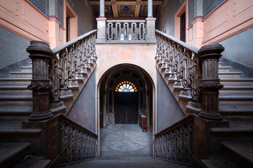 Stairs in Abandoned Castle. by Roman Robroek - Photos of Abandoned Buildings
