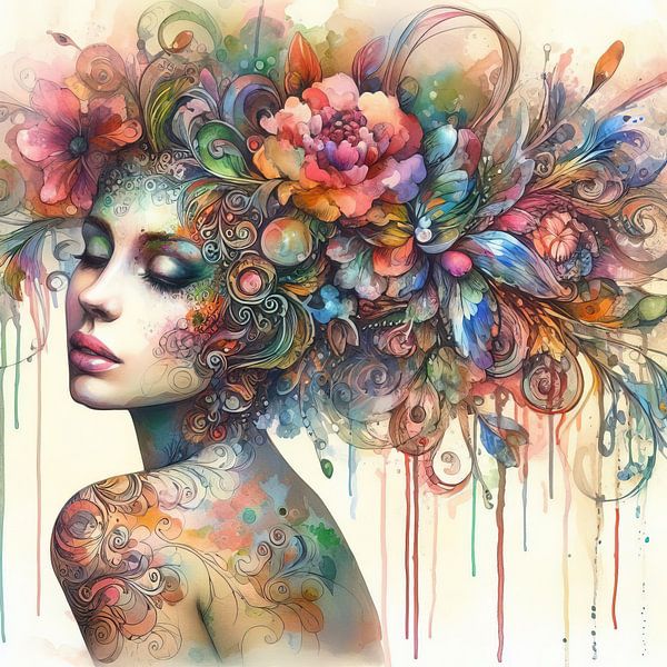 Dreamer with Floral Crown by Chromatic Fusion Studio