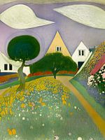 Village with the yellow house