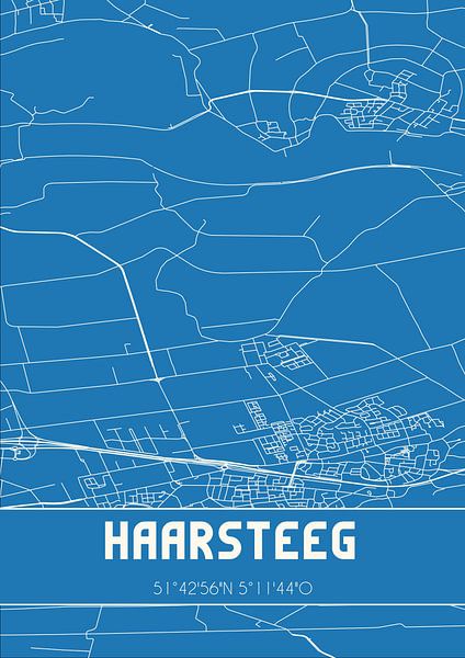 Blaupause | Karte | Haarsteeg (Nordbrabant) von Ortsdrucke