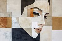 Geometric Abstract Portrait in Monochrome Shades