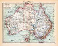 Australie. Carte d'époque vers 1900