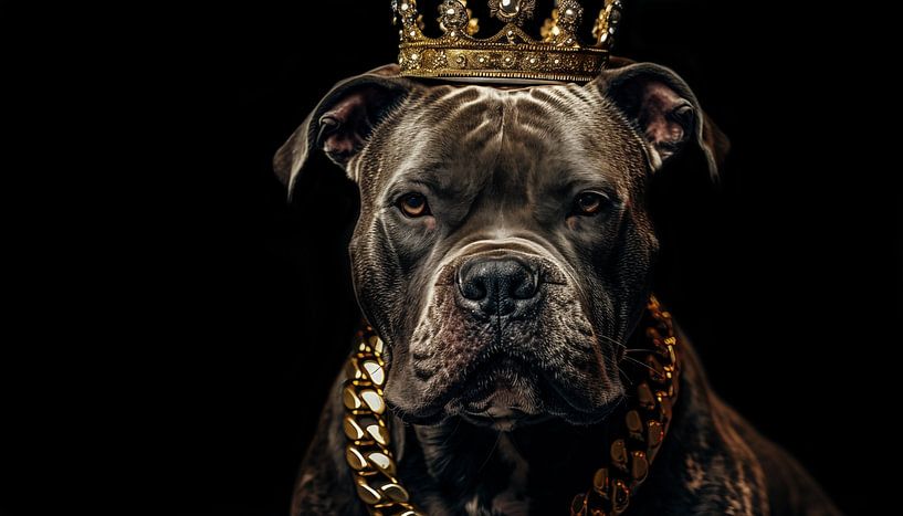 Pitbull-König mit Kronen-Panorama von TheXclusive Art