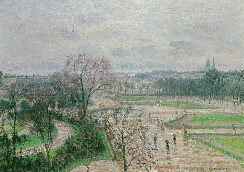 Camille Pissarro,Der Garten der Tuilerien bei Regenwetter, 1 von finemasterpiece