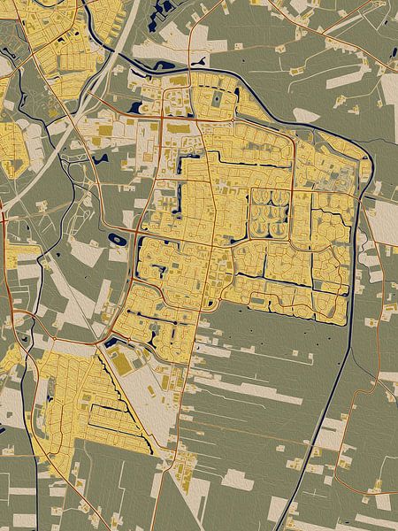 Map of Leusden in the style of Gustav Klimt by Maporia