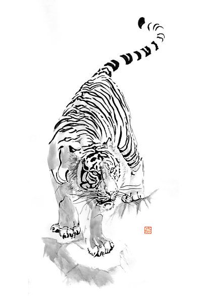 tiger kakemono by Péchane Sumie