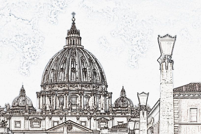 Dôme de la basilique Saint-Pierre à Rome, Italie par Gunter Kirsch