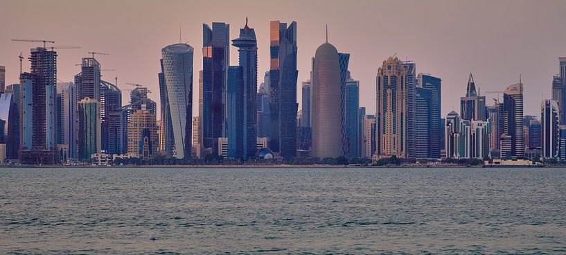 Doha Qatar skyline in the afternoon by Mohamed Abdelrazek
