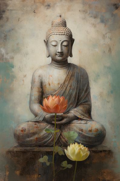 Réflexion sur le lotus de Bouddha par Emil Husstege
