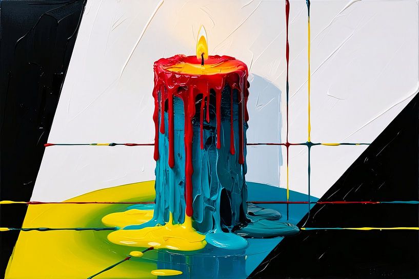 Kleurrijke abstracte kaars kunst van Art & Soul Creations