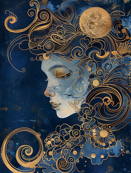 The golden echo of the moon by Niphion Art