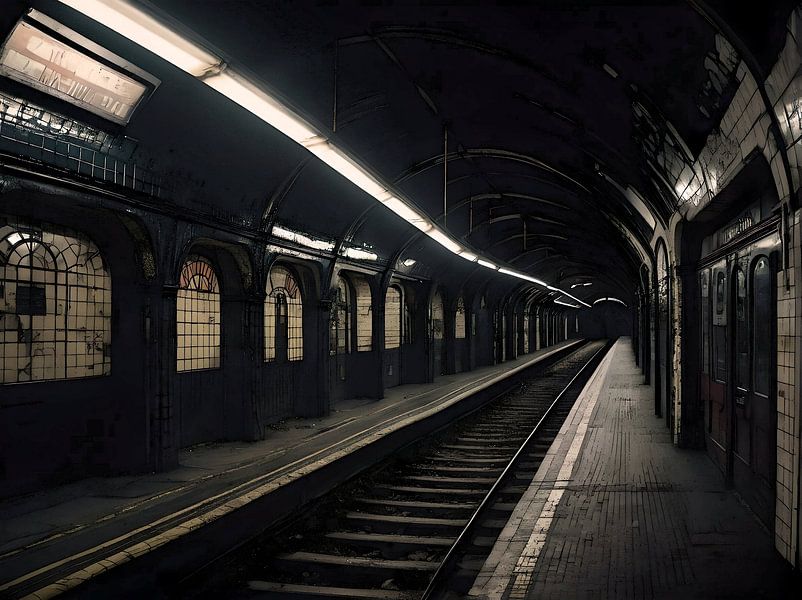 Une station de métro délabrée par Retrotimes