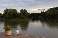Verträumtes Bild des Rheins in Arnheim, Niederlande
