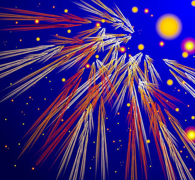 Orange , Blauer Farbenrausch. von Werner Hilpert