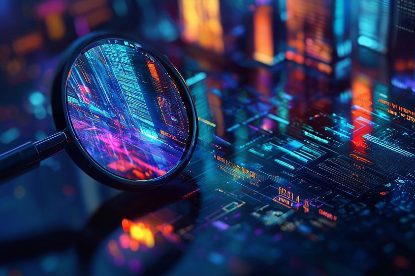 Panorama conceptuel de la ligne d'horizon d'une ville par Ariadna de Raadt-Goldberg