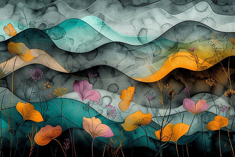 Dünen aus blühenden Blütenblättern von Karina Brouwer