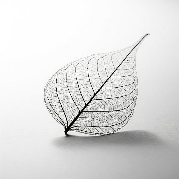 Blad met skelet op witte achtergrond van Markus Gann