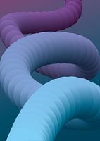 Forme psychédélique, colorée et abstraite de serpent/tube - 1