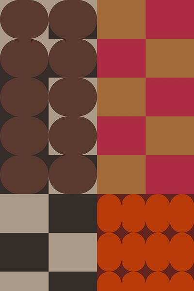 Art rétro des années 70. Motif géométrique abstrait n° 8 par Dina Dankers