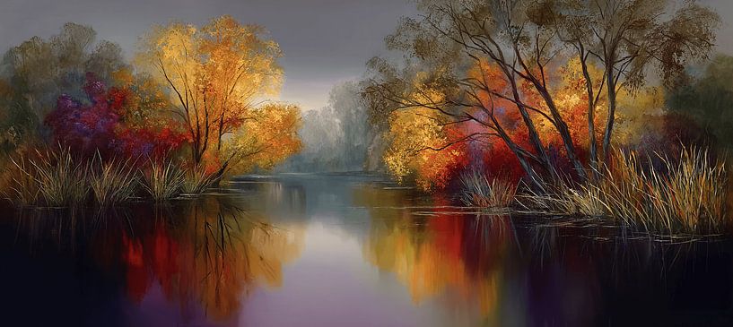 Herbstliche Reflexion von Golden Dream von Karina Brouwer