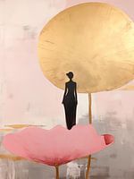 Japandi, Seerose rosa und gold