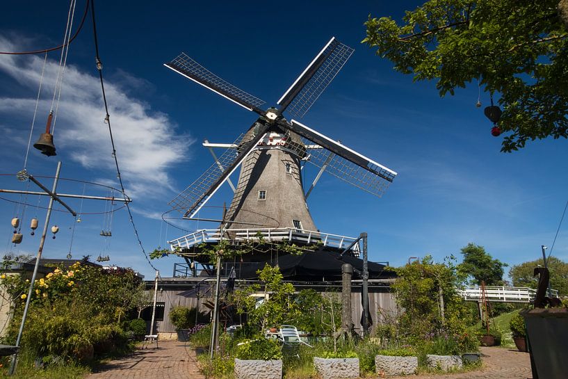 Garden at the mill De Korenaar in Sexbierum by Meindert van Dijk