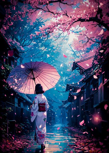 Dämmerungsspaziergang unter den Kirschblüten von Ruzerin