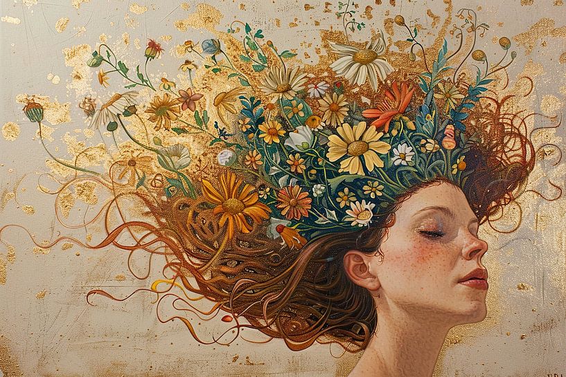 Frau Blumen | Malerei | Impressionismus von Blickfänger Gemälde