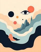 Abstrakte Berge Poster – Minimalistische Landschaft in Pastellfarben