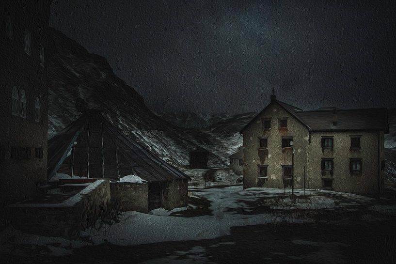Peinture photographique du col du Gothard par Mojca Osojnik