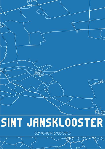 Blaupause | Karte | Sint Jansklooster (Overijssel) von Ortsdrucke
