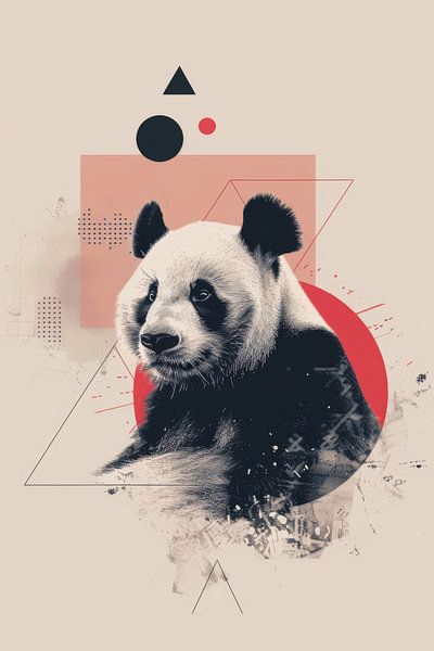 Panda abstrait - Portrait d'animal moderne par Poster Art Shop