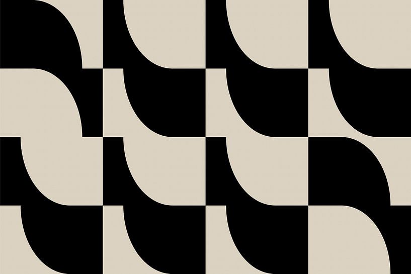Moderne abstracte minimalistische geometrische retro vormen in zwart en wit 10 van Dina Dankers