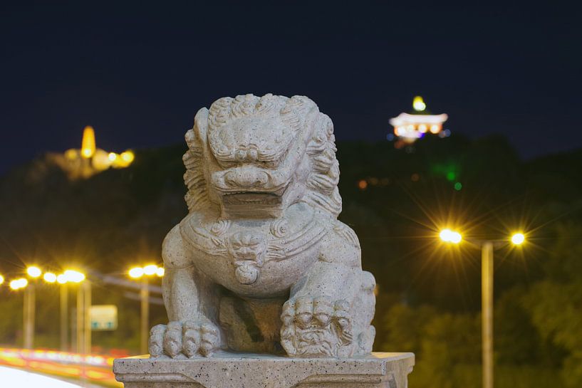 Chinese Lion Statue  by Andrew Chang