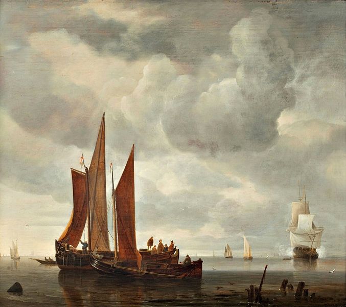 Schiffe außerhalb von Dordrecht, Hendrick Jacobsz. Dubbels von Meisterhafte Meister