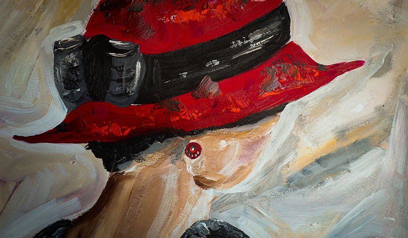 Young woman with hat by Klaske de Wal