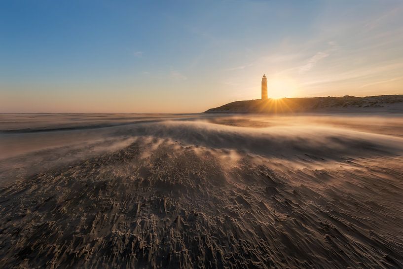 Le phare de Texel par un froid matin d'hiver par Alex Riemslag