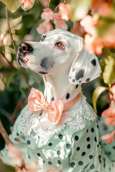 Elégant dalmatien dans un écrin de fleurs par Poster Art Shop