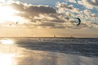 Kitesurfing summer evening