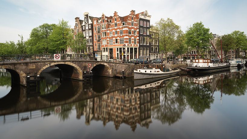 Canal and old houses in Jordaan, Amsterdam, Netherlands. by Lorena Cirstea