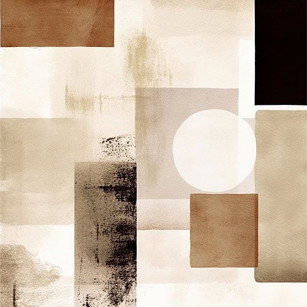 Taupe Abstract by ARTEO Paintings