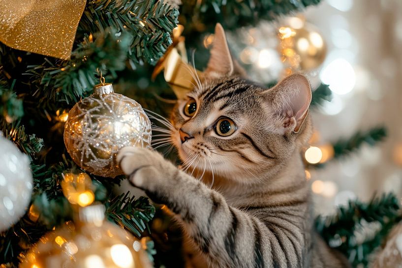 Weihnachtskatze von Poster Art Shop