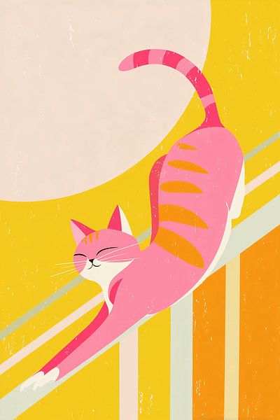 Chat en rose n° 4 par Studio BB